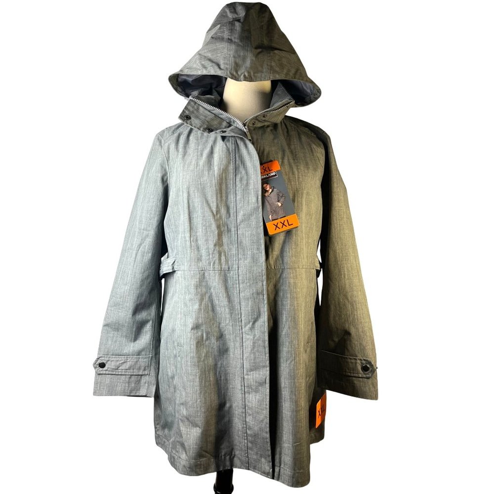 Kirkland Signature Ladies New Grey Trenchcoat, Women's Size XXL